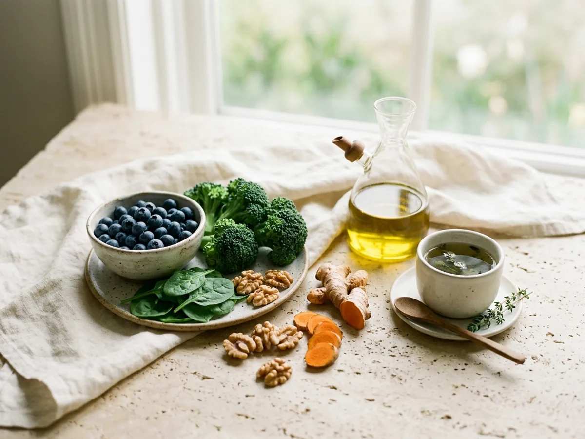 Hastalıklarda Beslenme Programı kapsamında antioksidan ve anti-inflamatuar doğal besinler, yaban mersini, zerdeçal, yeşillikler ve bitki çayı